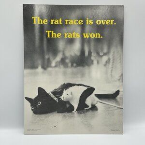 Vintage 1975 "The Rat Race Is Over The Rats Won" Standup Sign Happy Shots